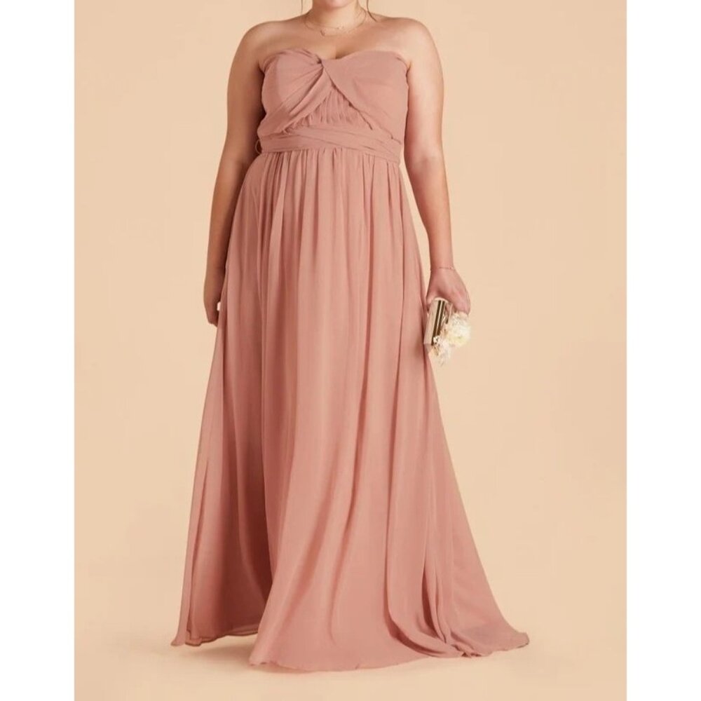 Women Birdy Grey Grace Slit‎ Convertible Dress Chiffon Dusty Rose plus size 2X